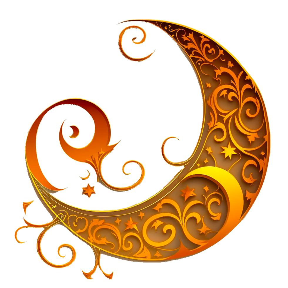 Eid Mubarak moon illustration png