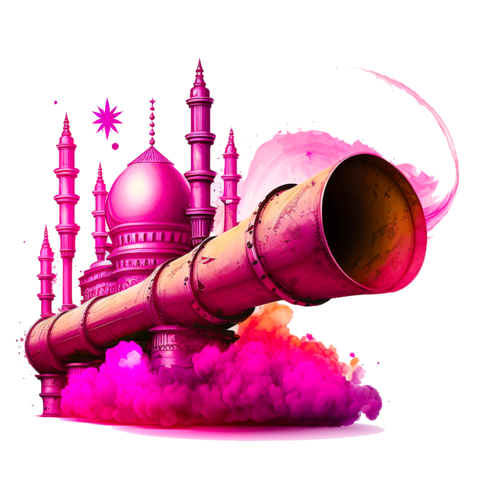 colored mosque with cannon free illustration png