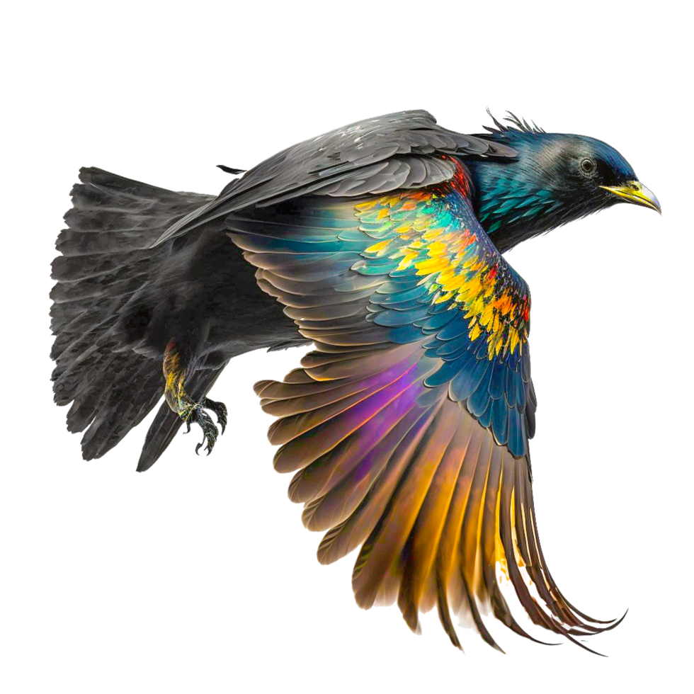 ai génératif commun corbeau oiseau aquarelle La peinture vol png