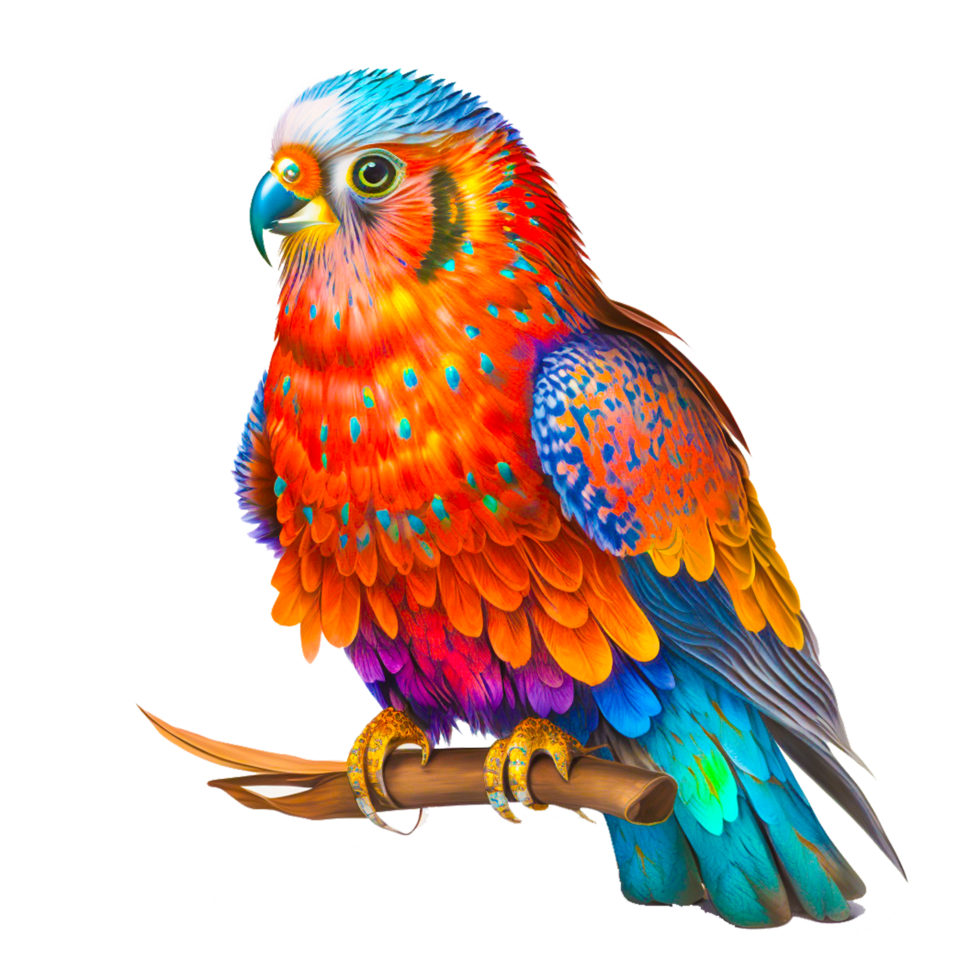 fri ai generativ tecknad serie färgrik papegoja illustration png