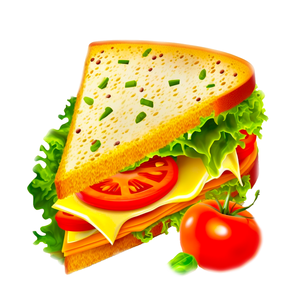 Fresh and tasty sandwich on transparent background png