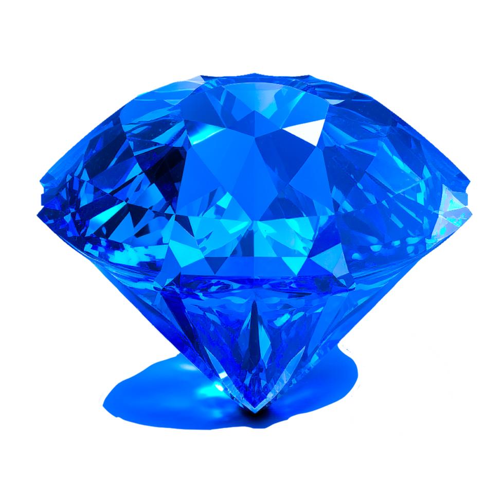 Realistic bright shiny sapphire isolated on transparent background png