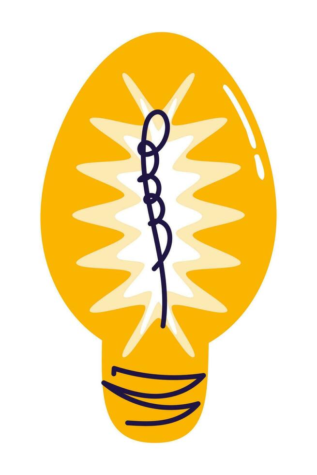 Light bulb doodle hand drawn icon vector illustration