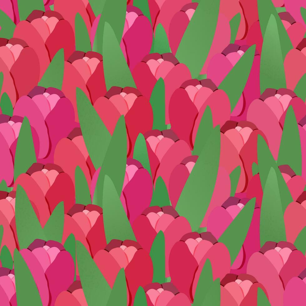 Seamless pattern with tulips vector illustration