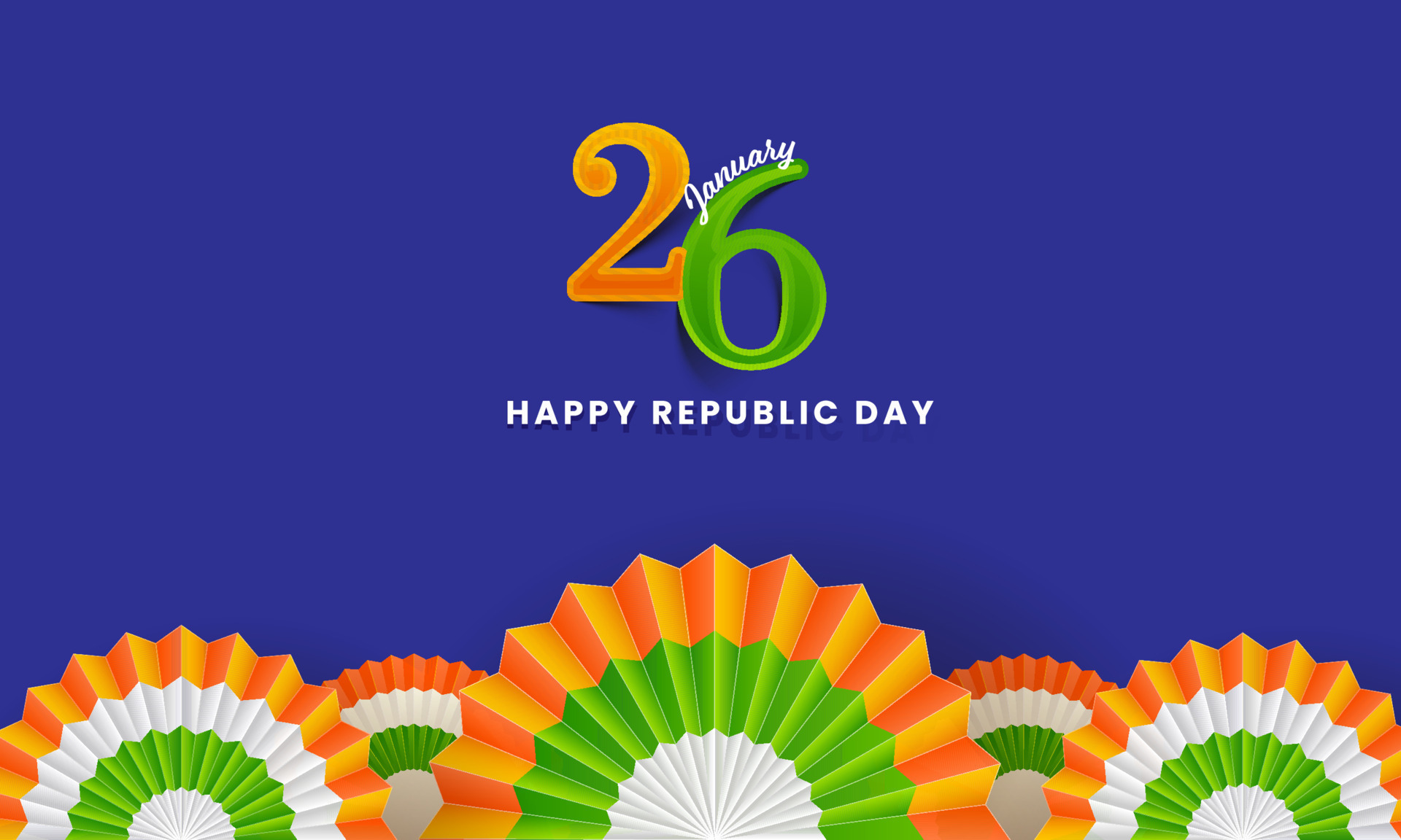 26th January, Happy Republic Day Banner Design With Tricolor Paper ...