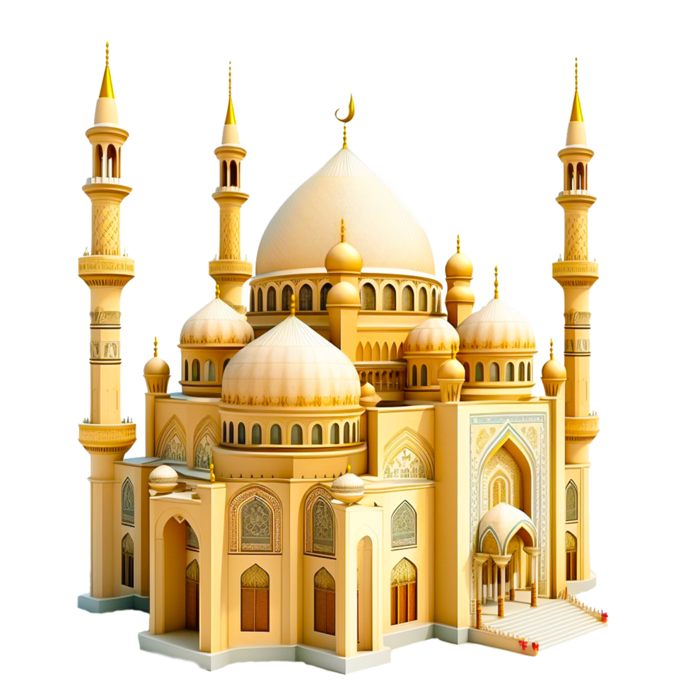 golden mosque isolated on transparent background png