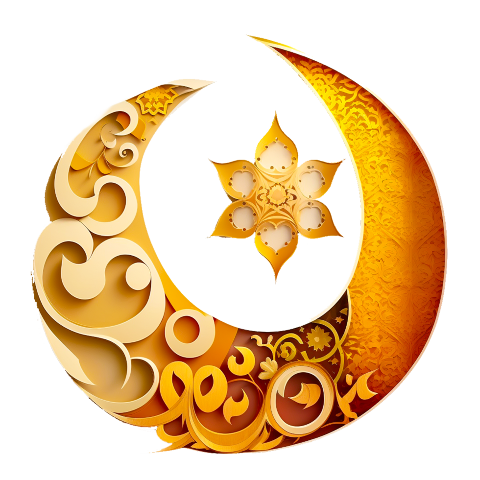 Ramadan Kareem moon and star illustration png