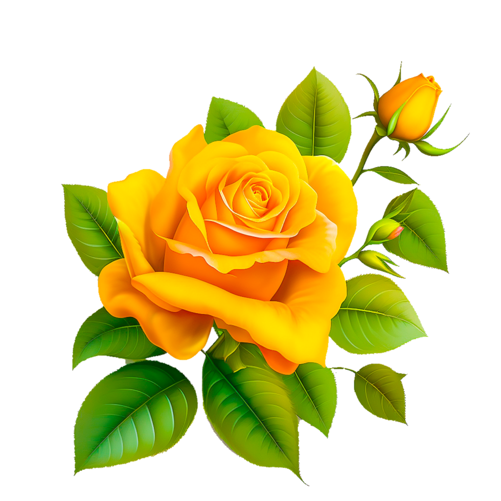 ai génératif Jaune Rose fleur gratuit illustration png