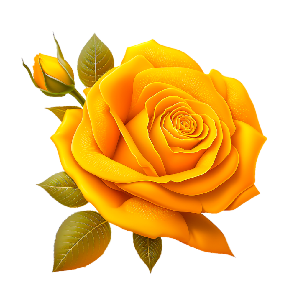 Yellow rose flower illustration png