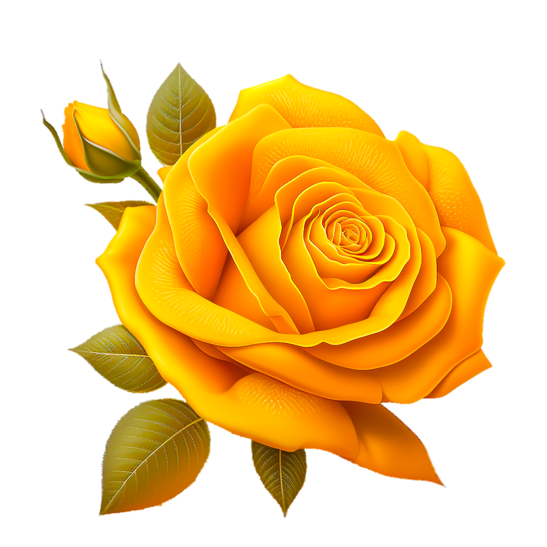 Ai Generative Yellow Rose Flower