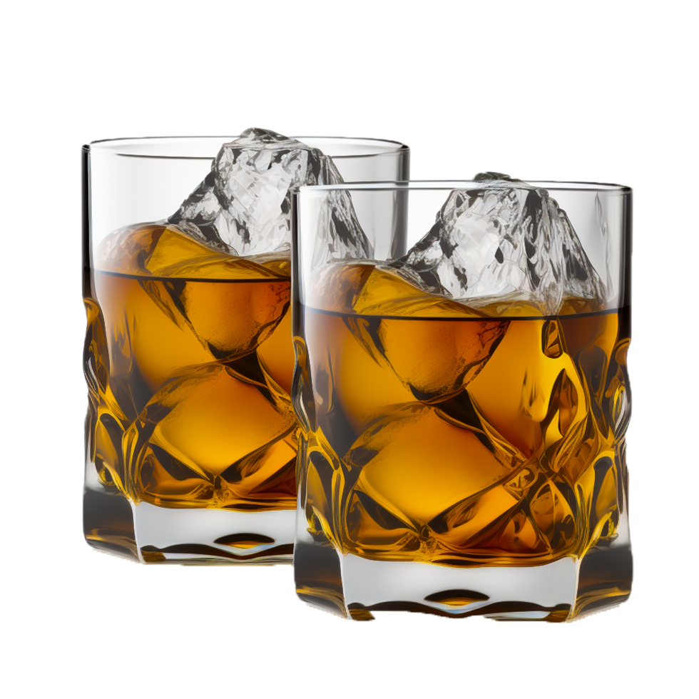 Shot glass with ice and liquor png