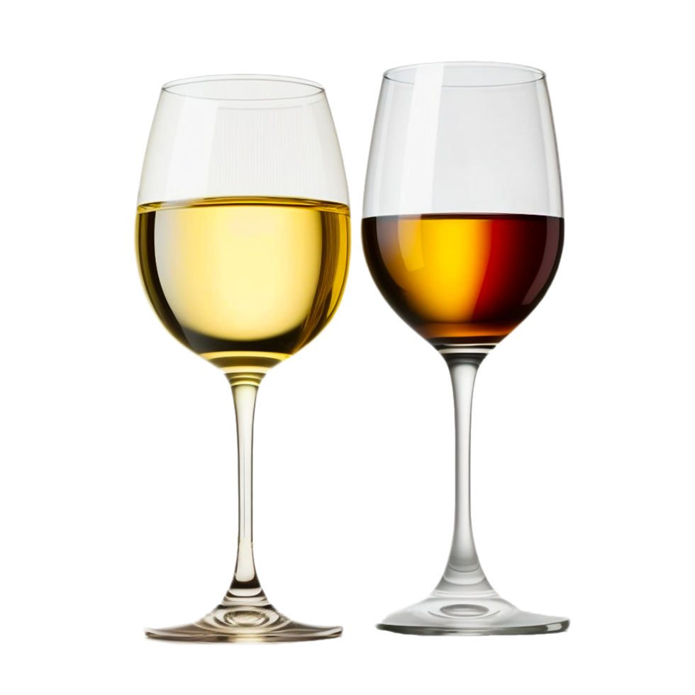 Empty with red and white wine in transparent wineglasses isolated glassware illustration stock illustration png