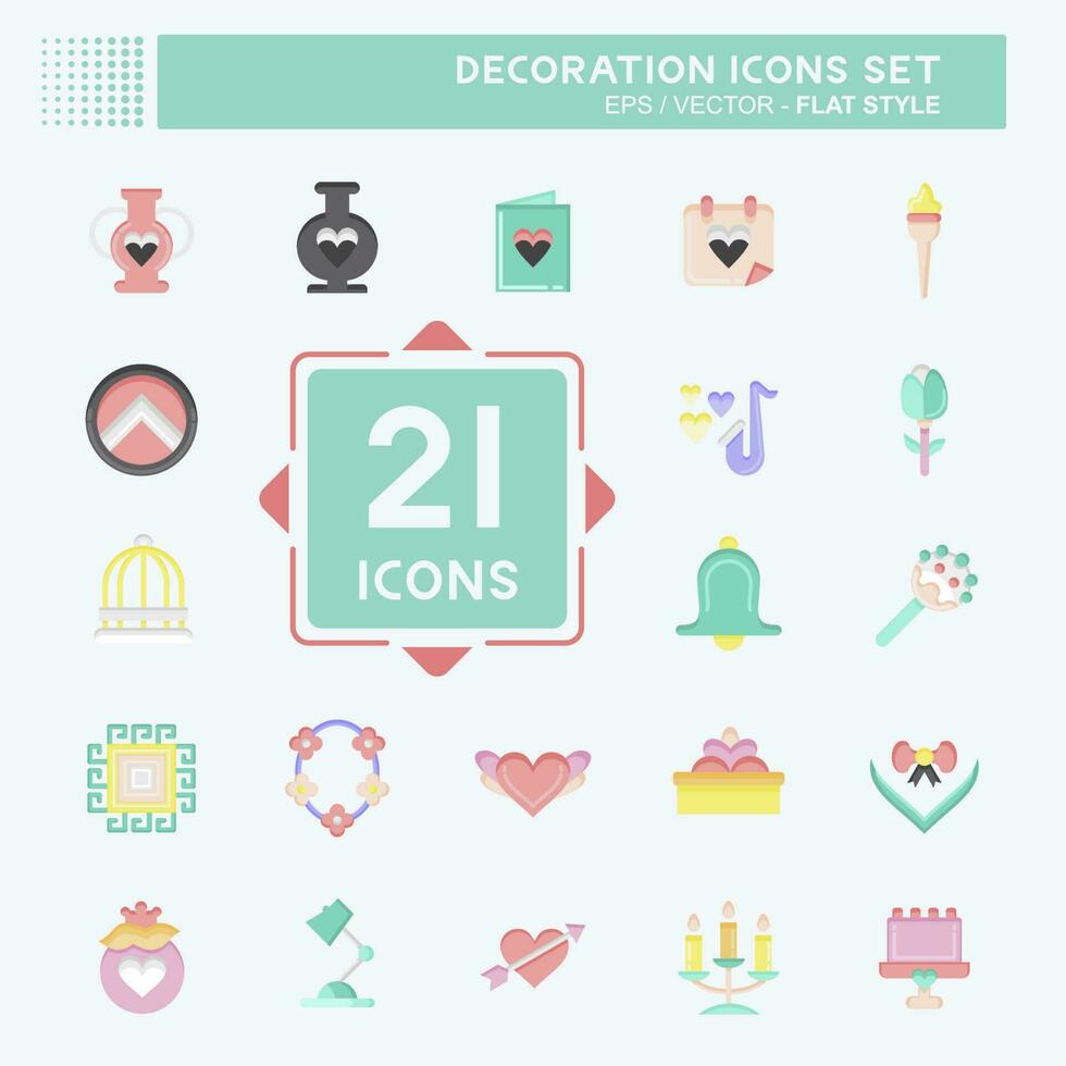 Icon Set Decoration. related to Education symbol. flat style. simple design editable. simple illustration vector