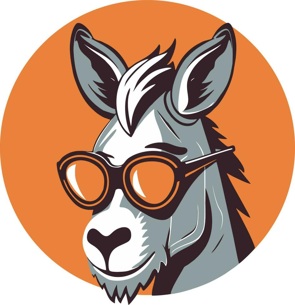 Cool donkey in sunglasses vector