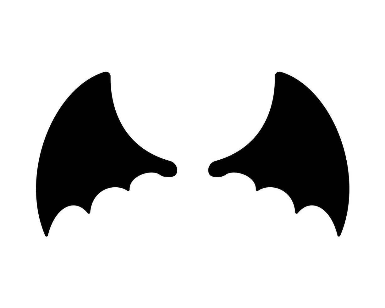 dark wing silhouette evil devil in the shadows Scary bat wings on Halloween night. vector