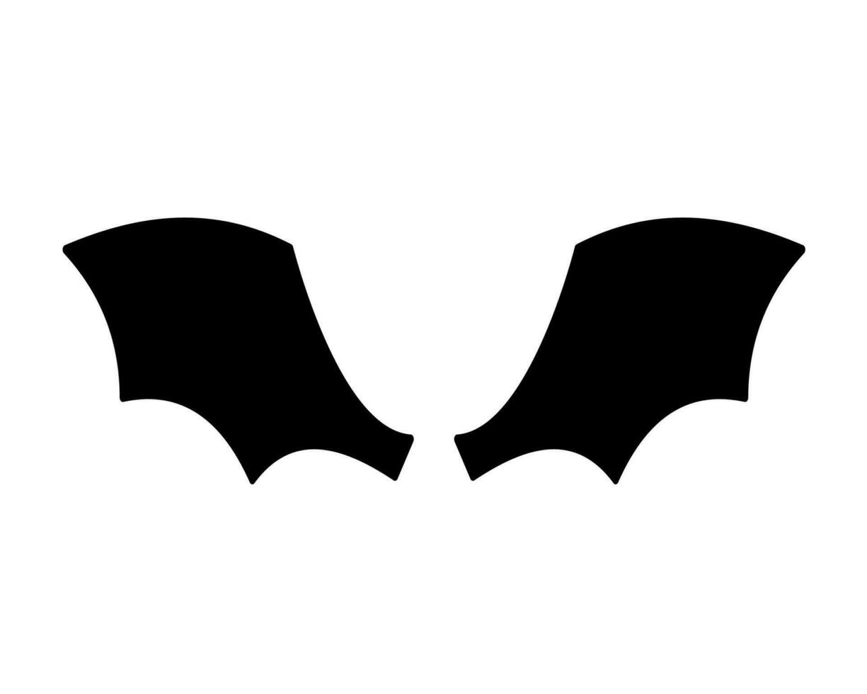 dark wing silhouette evil devil in the shadows Scary bat wings on Halloween night. vector