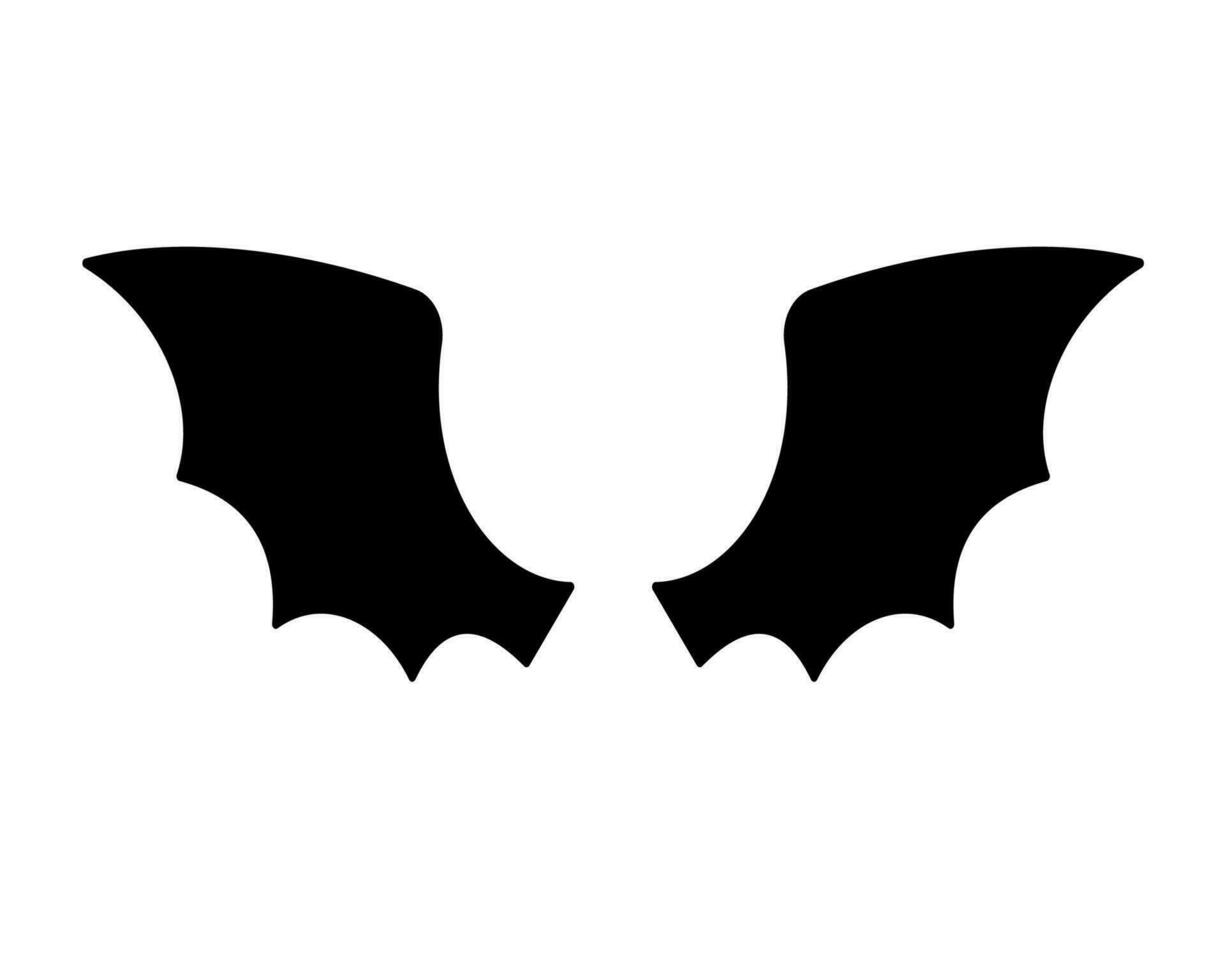 oscuro ala silueta mal diablo en el oscuridad de miedo murciélago alas en Víspera de Todos los Santos noche. vector