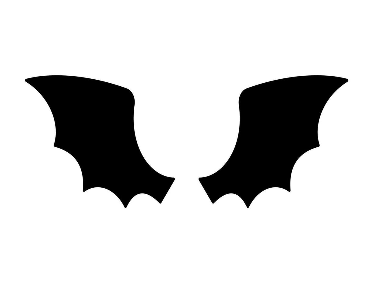dark wing silhouette evil devil in the shadows Scary bat wings on Halloween night. vector
