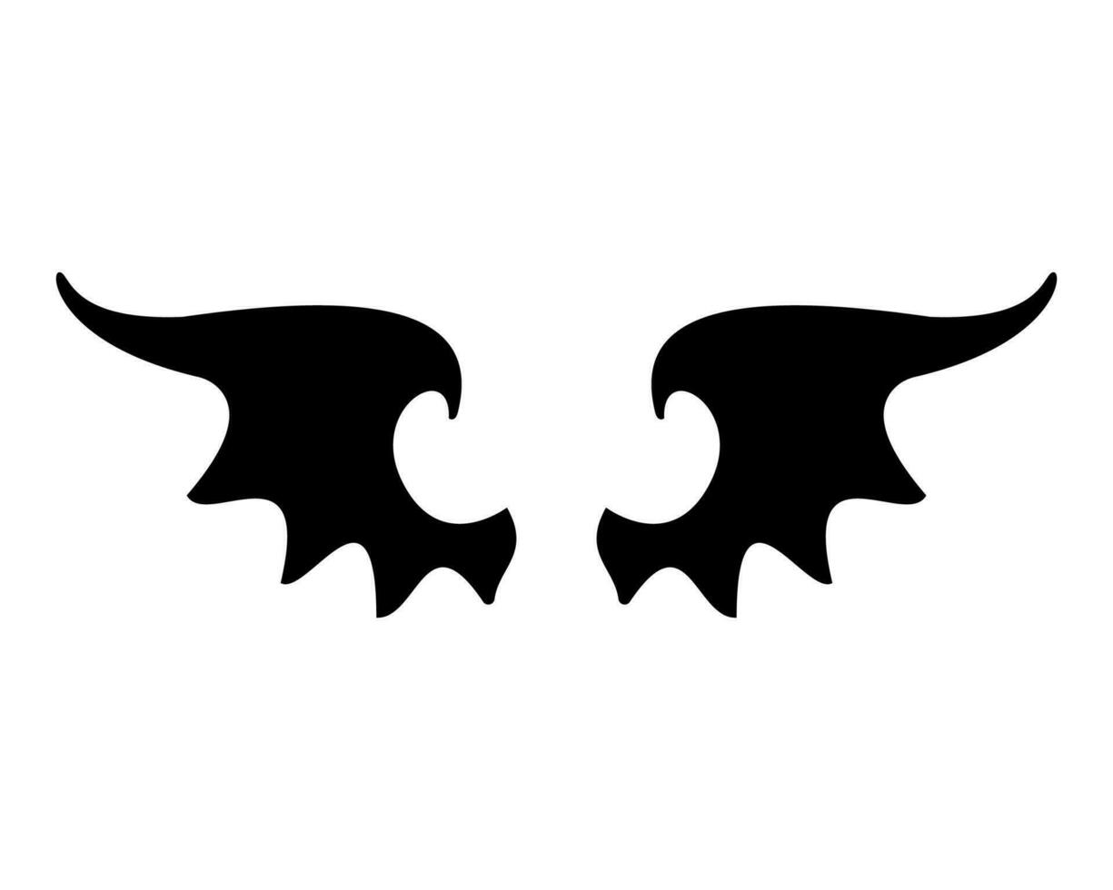 dark wing silhouette evil devil in the shadows Scary bat wings on Halloween night. vector