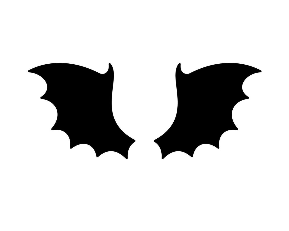 dark wing silhouette evil devil in the shadows Scary bat wings on Halloween night. vector