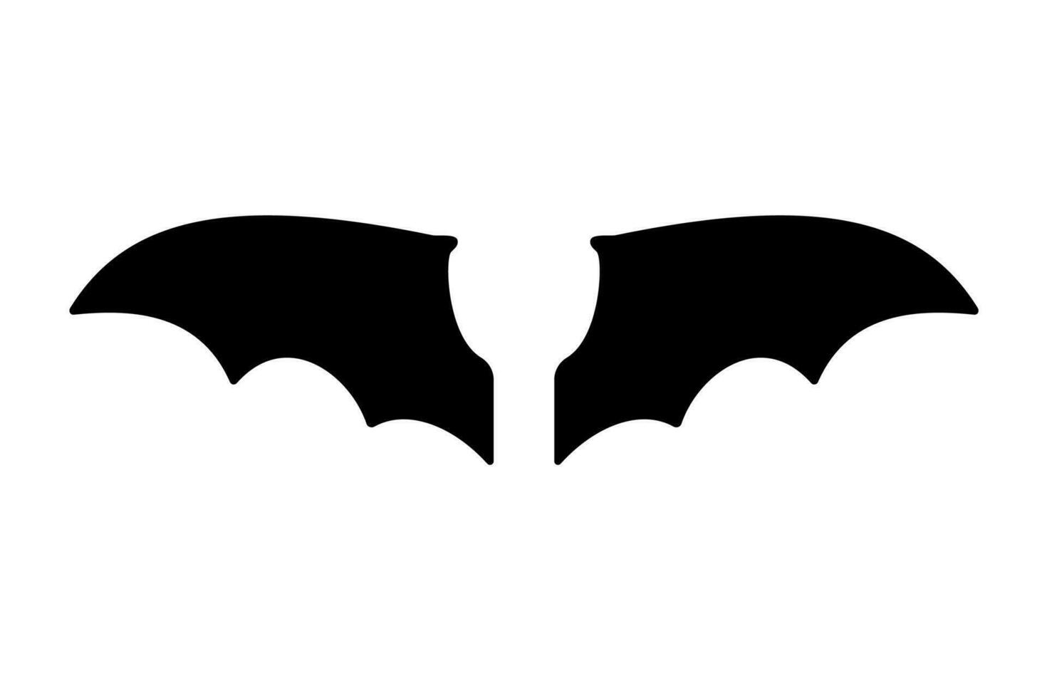 dark wing silhouette evil devil in the shadows Scary bat wings on Halloween night. vector