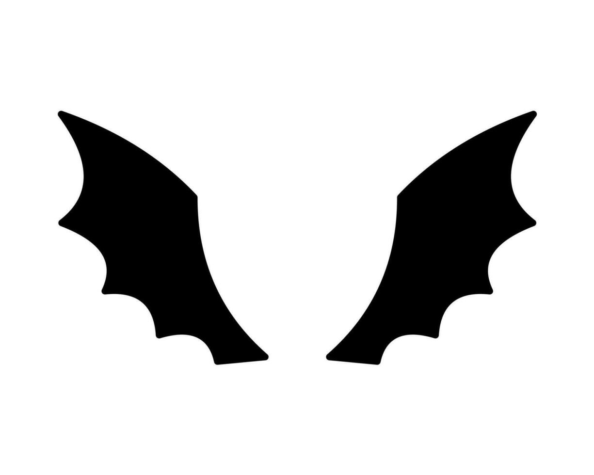 dark wing silhouette evil devil in the shadows Scary bat wings on Halloween night. vector
