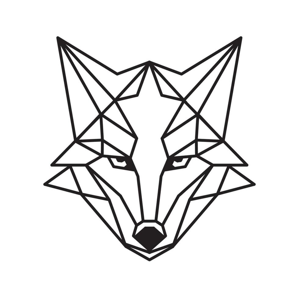 Geometric Wolf face vector illustration, perfect for logo design