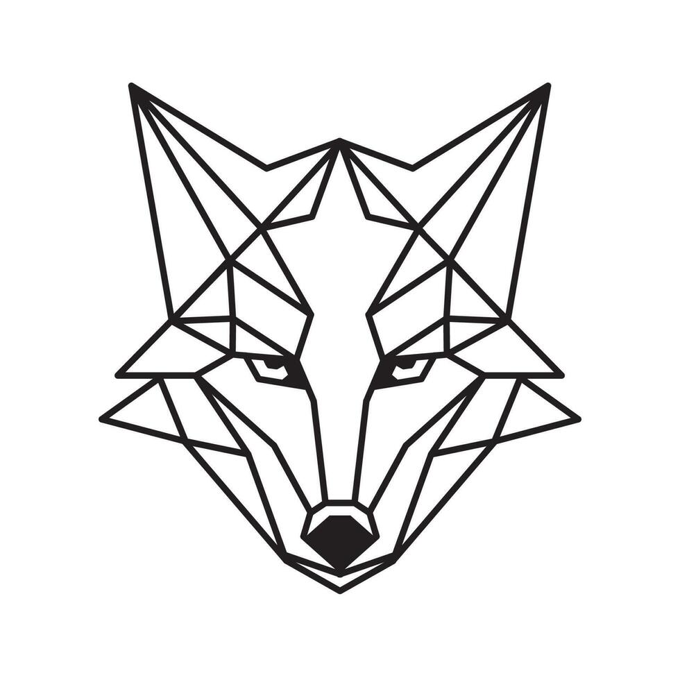 geométrico lobo cara vector ilustración, Perfecto para logo diseño