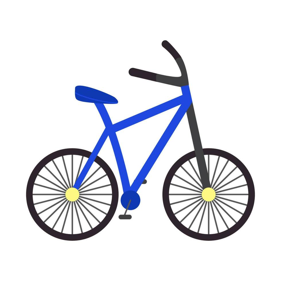 Isolated cartoon bicycle on white background. Flat vector vehicle icon