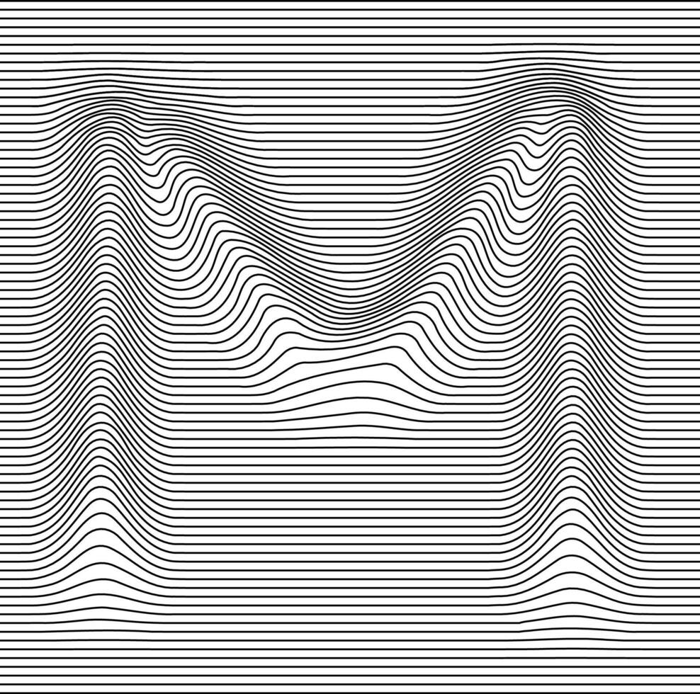 Letter with a linear pattern on a white background wave vector