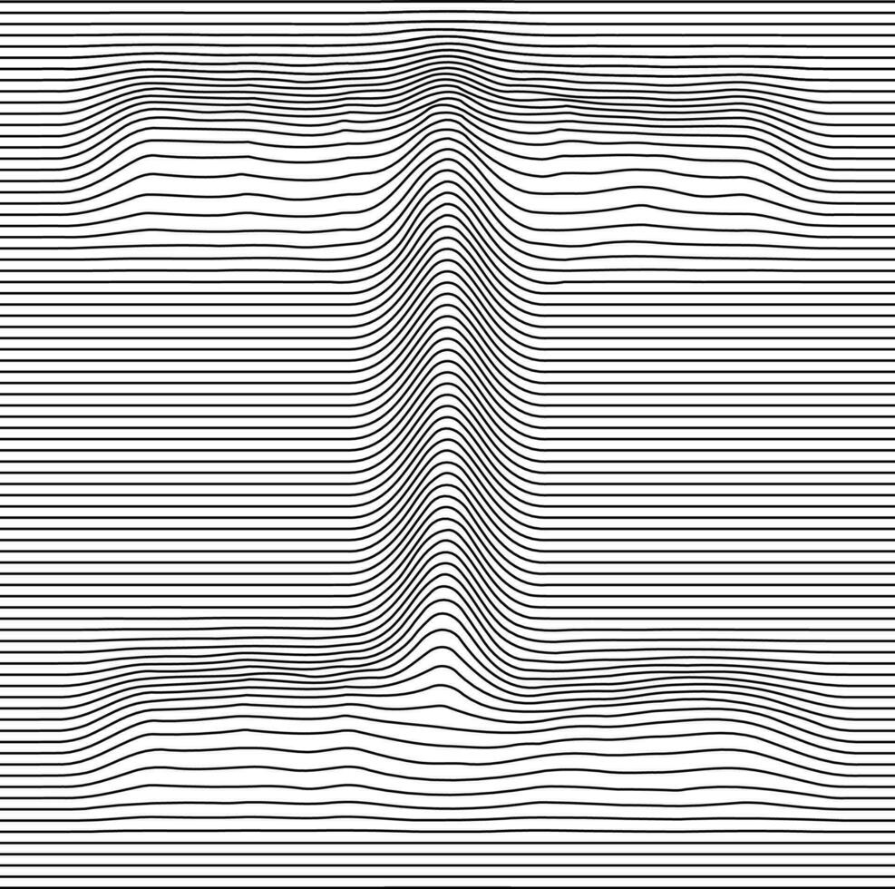 Letter with a linear pattern on a white background wave vector