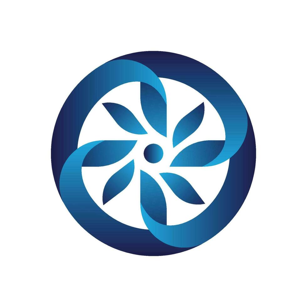 Awesome circle leaf logo vector