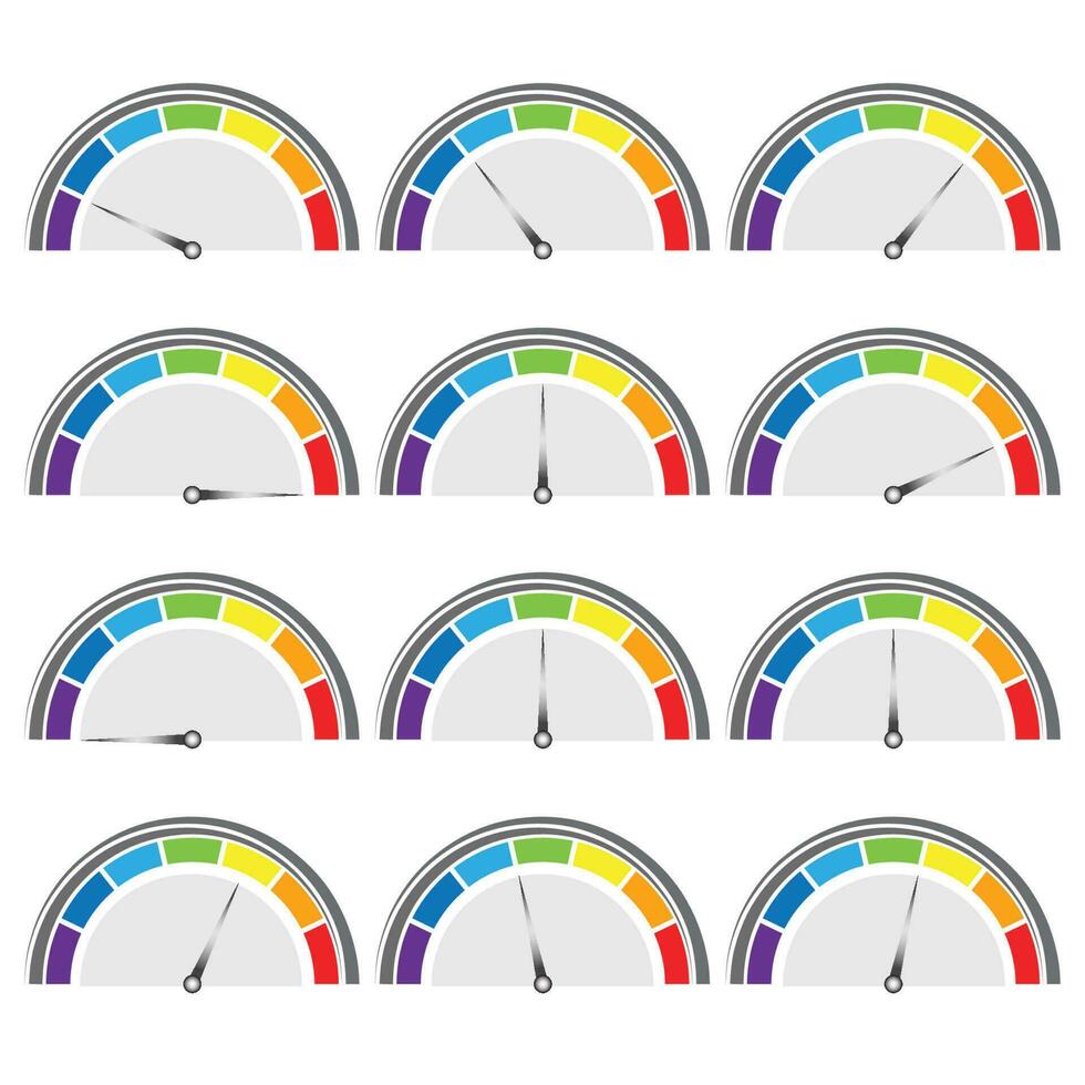 Rainbow Speed Logo Icon Design Set. Stock Illustration. vector