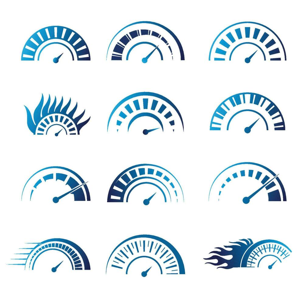 Speed logo icon set abstract symbol vector