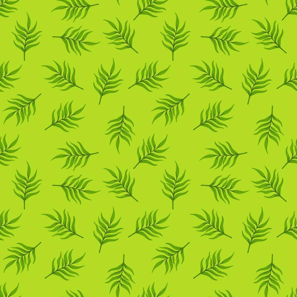 helecho hoja fondo de pantalla. resumen exótico planta sin costura modelo. tropical palma hojas modelo. botánico textura. vector