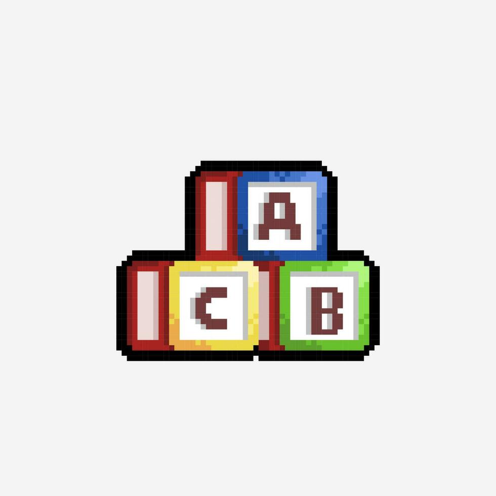 toy block in pixel art style vector