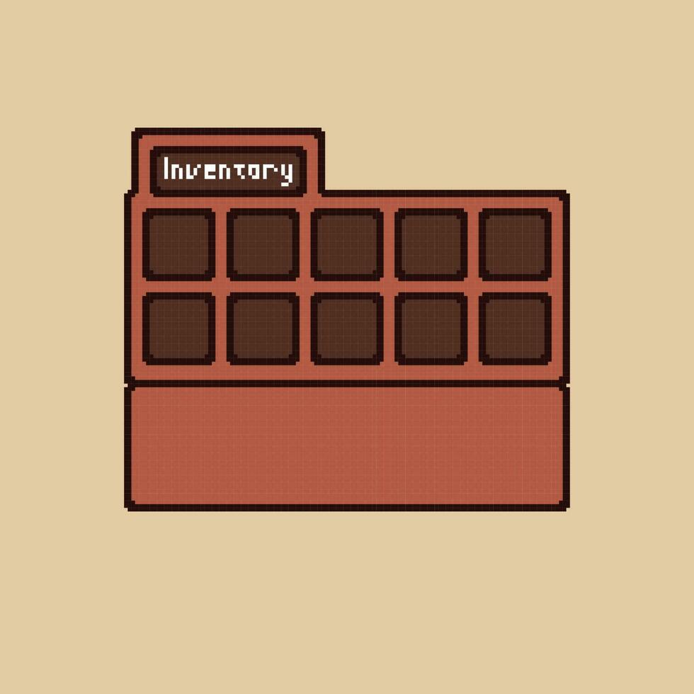 game inventory frame in pixel art style vector