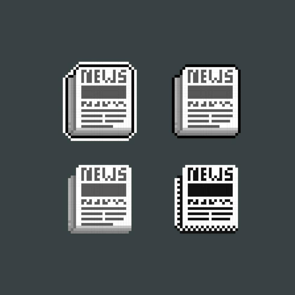 pixelated news paper with different style vector