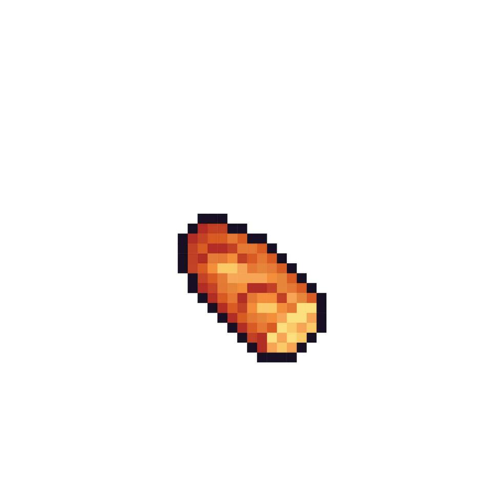 piece of bread in pixel art style vector