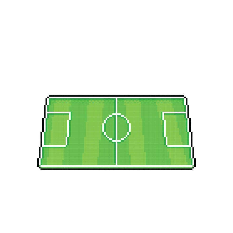 soccer ball field in pixel art style vector