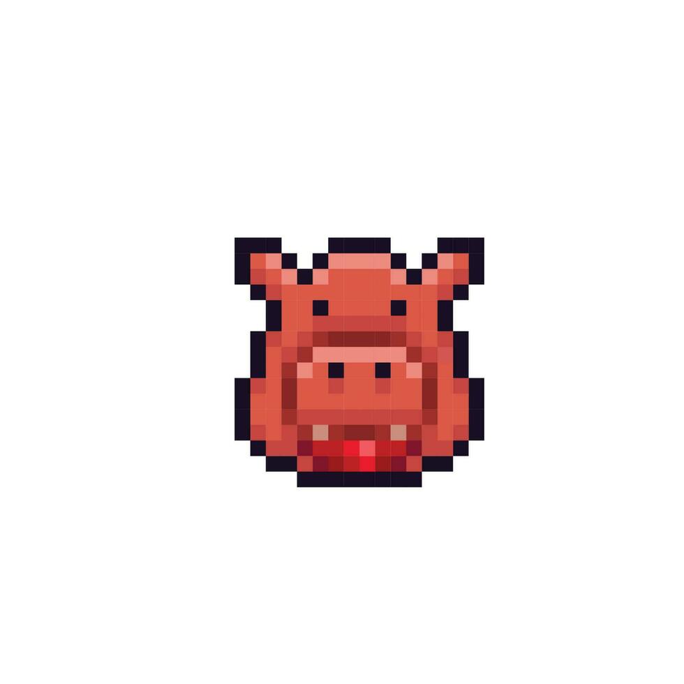 boar head in pixel art style vector