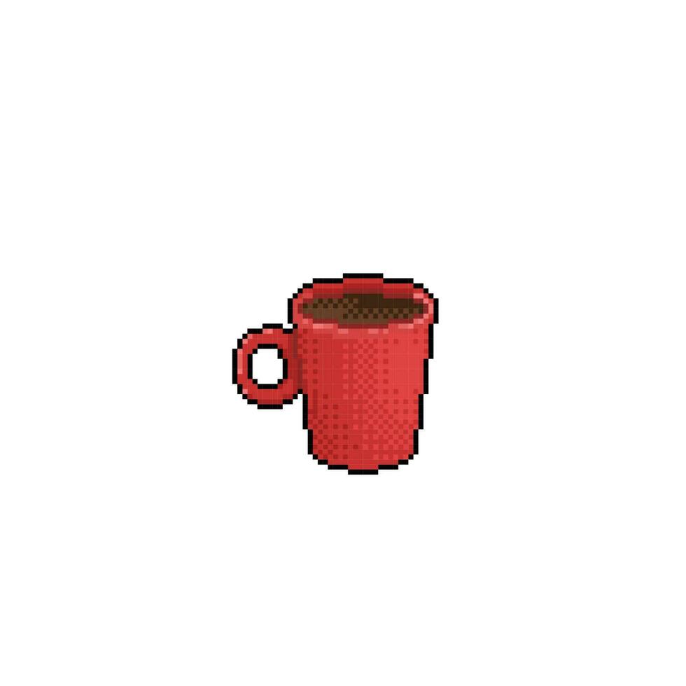 a red glass in pixel art style vector
