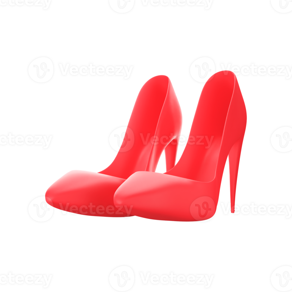 3D Render Style Pencil Heel Icon In Red Color. png