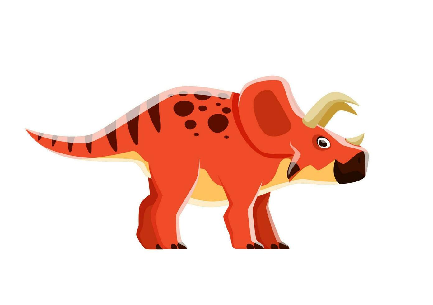 Dinosaur cartoon character, Arrhinoceratops dino vector