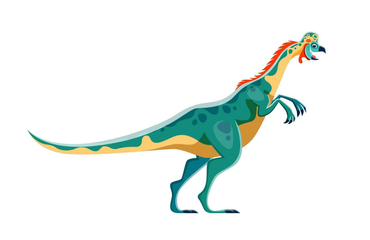 dibujos animados oviraptor dinosaurio cómico personaje vector