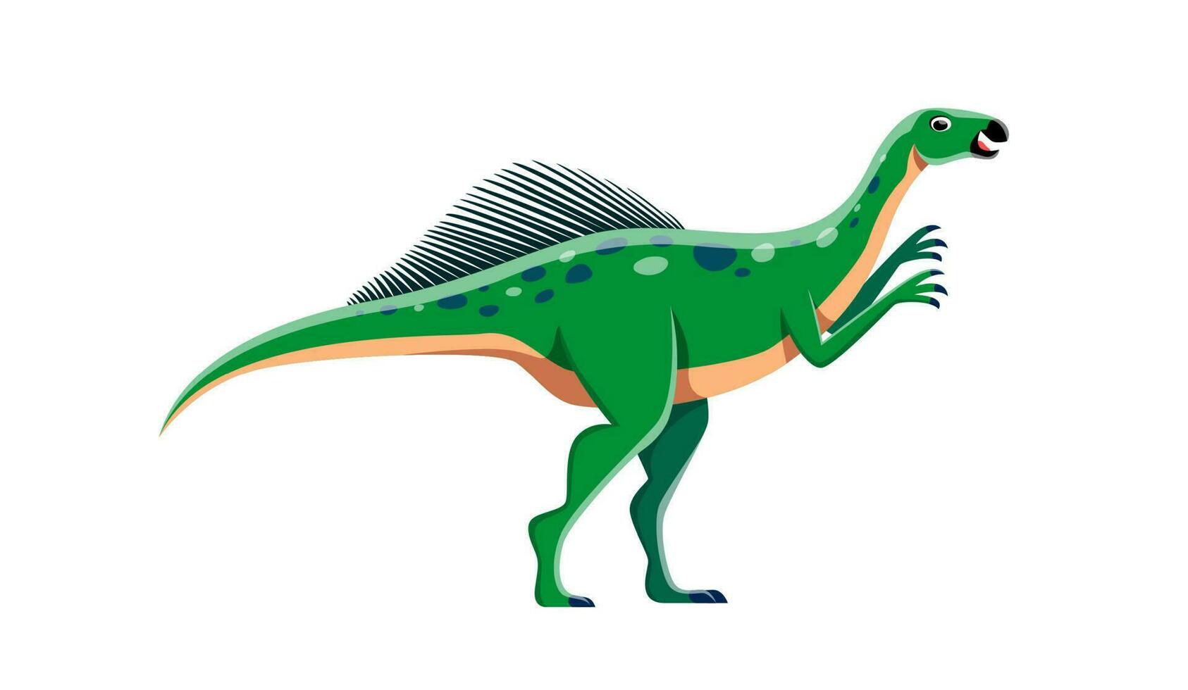 Cartoon dinosaur character of Wannanosaurus vector