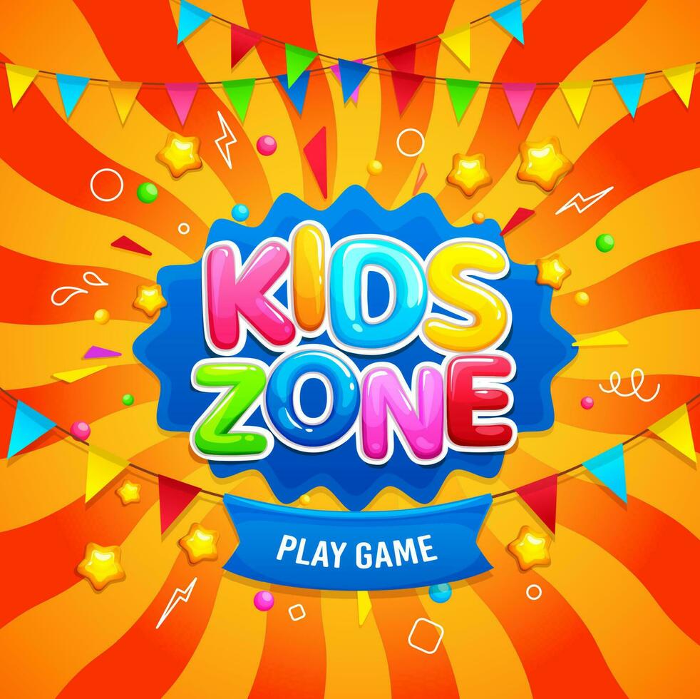 Kids zone background for fun game and play poster vector