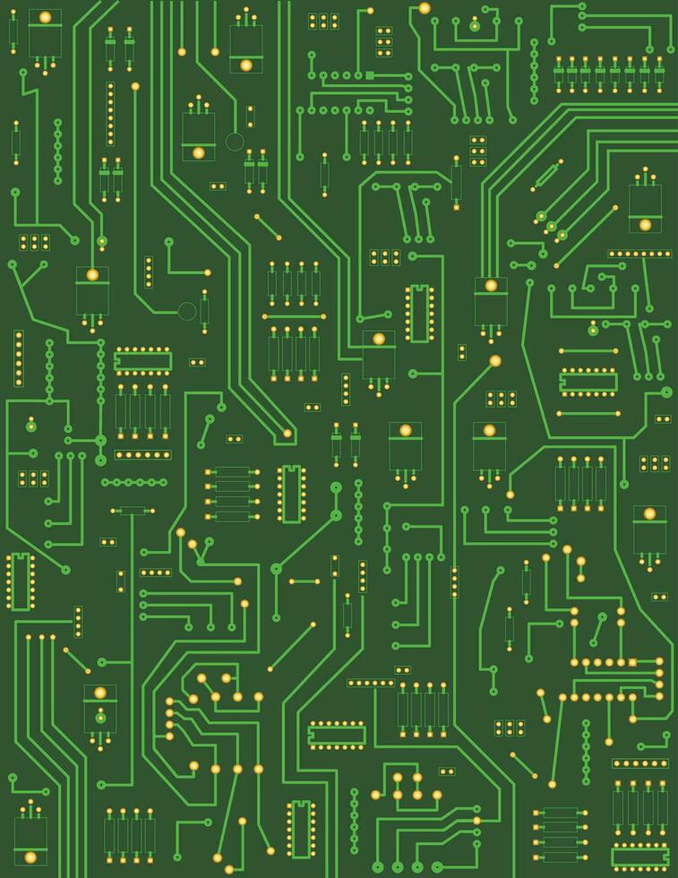 impreso circuito tablero vector antecedentes verde .