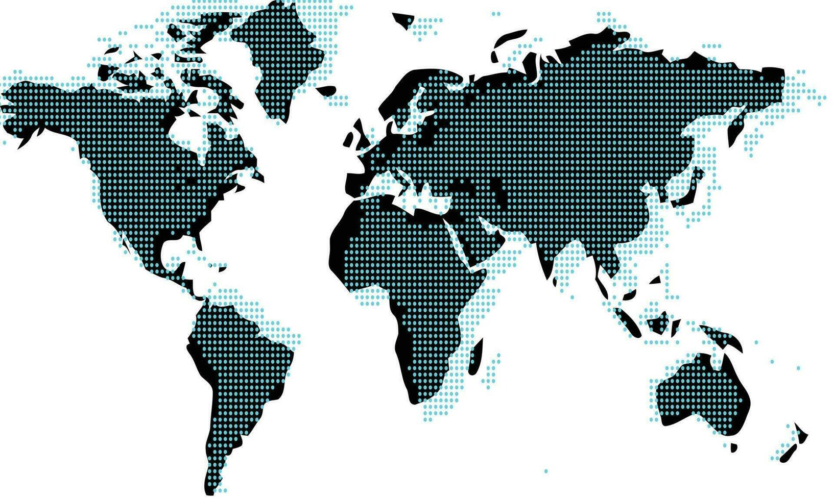 mundo mapa con ligero azul punteado vector