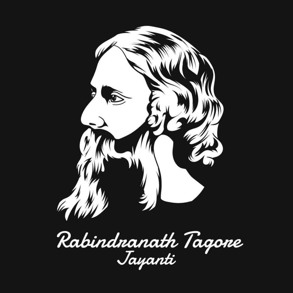 Rabindranath Tagore Jayanti celebration in Vector